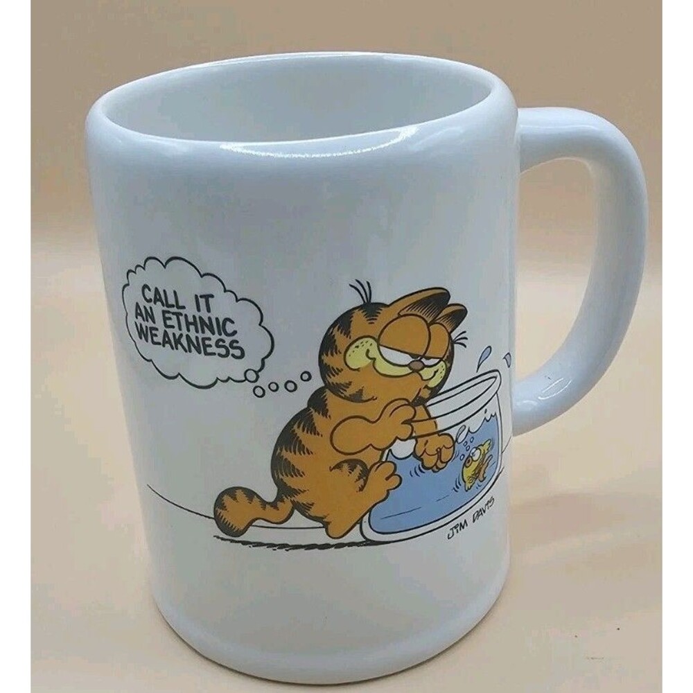 Vintage 1978 Garfield Enesco Mug “Call It An Ethnic Weakness” Jim Davis Ceramic